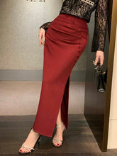 DAZY Women's Elegant Red High Slit Fishtail Skirt Valentine Valentine's Day